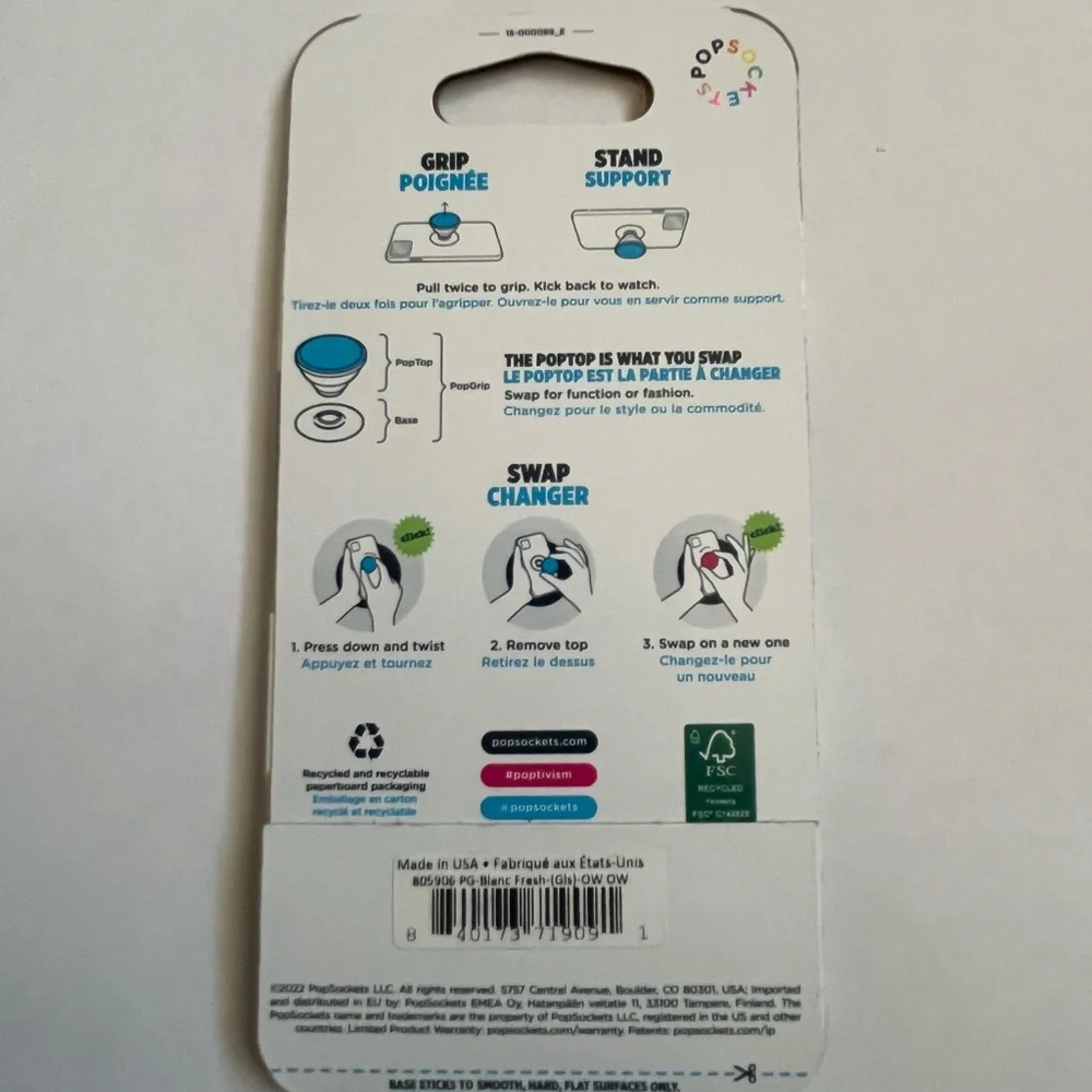 PopSocket PopGrip - White Blanc Fresh